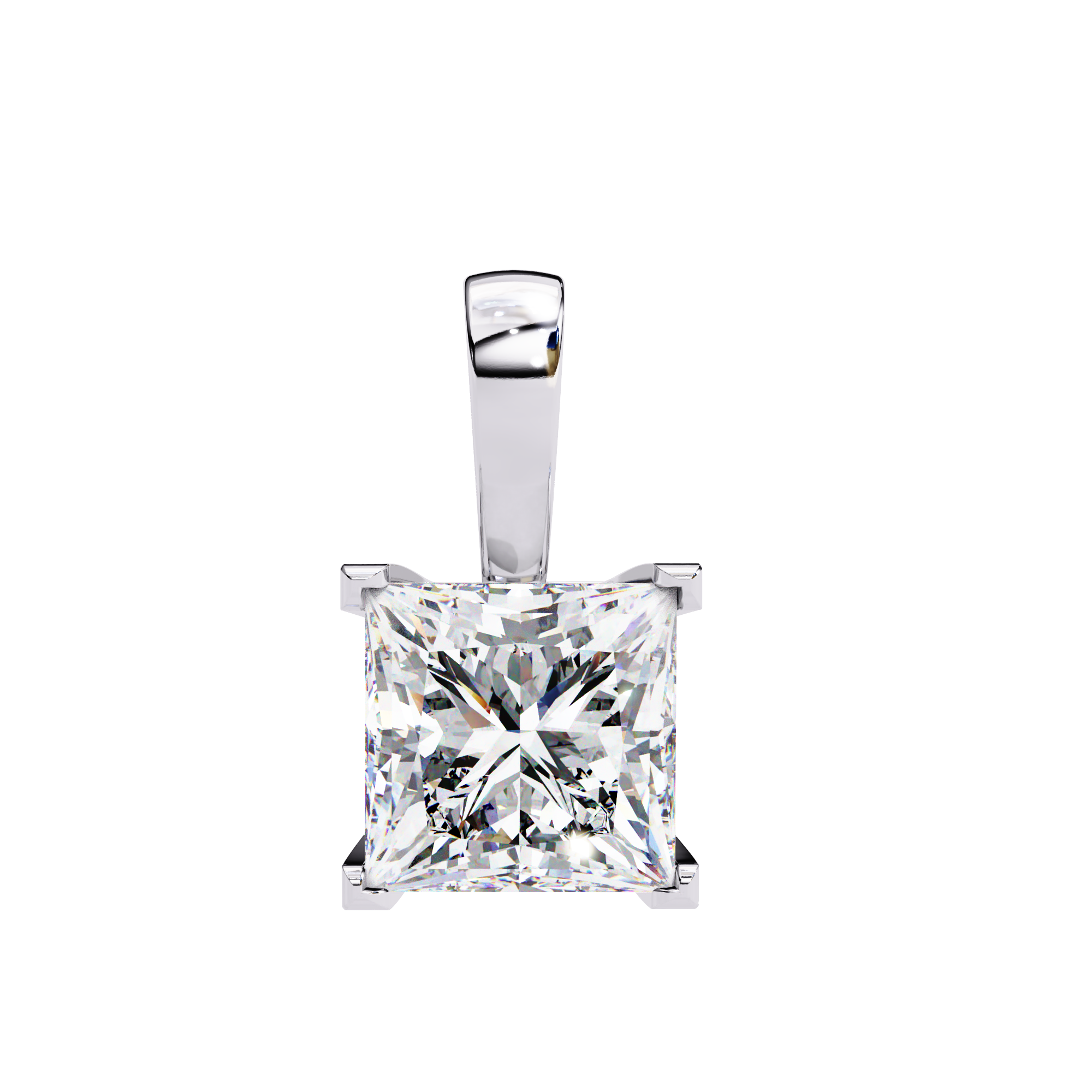 Cavelyra Square Floral-Frame Solitaire Pendant