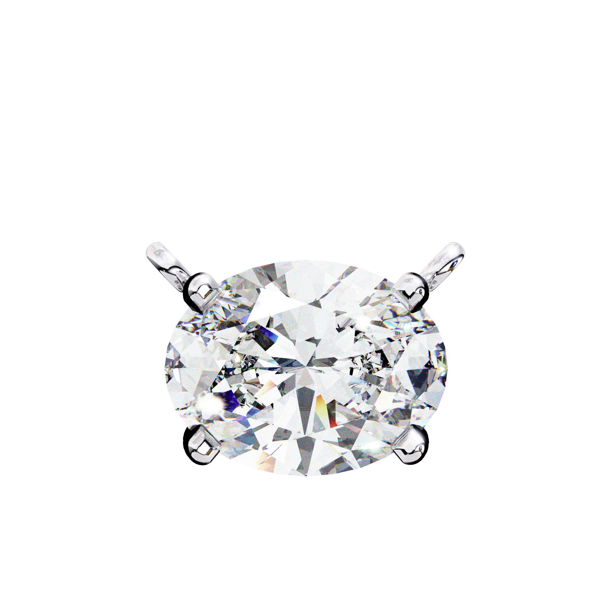 Zarevienne Oval Sculptural Solitaire Pendant