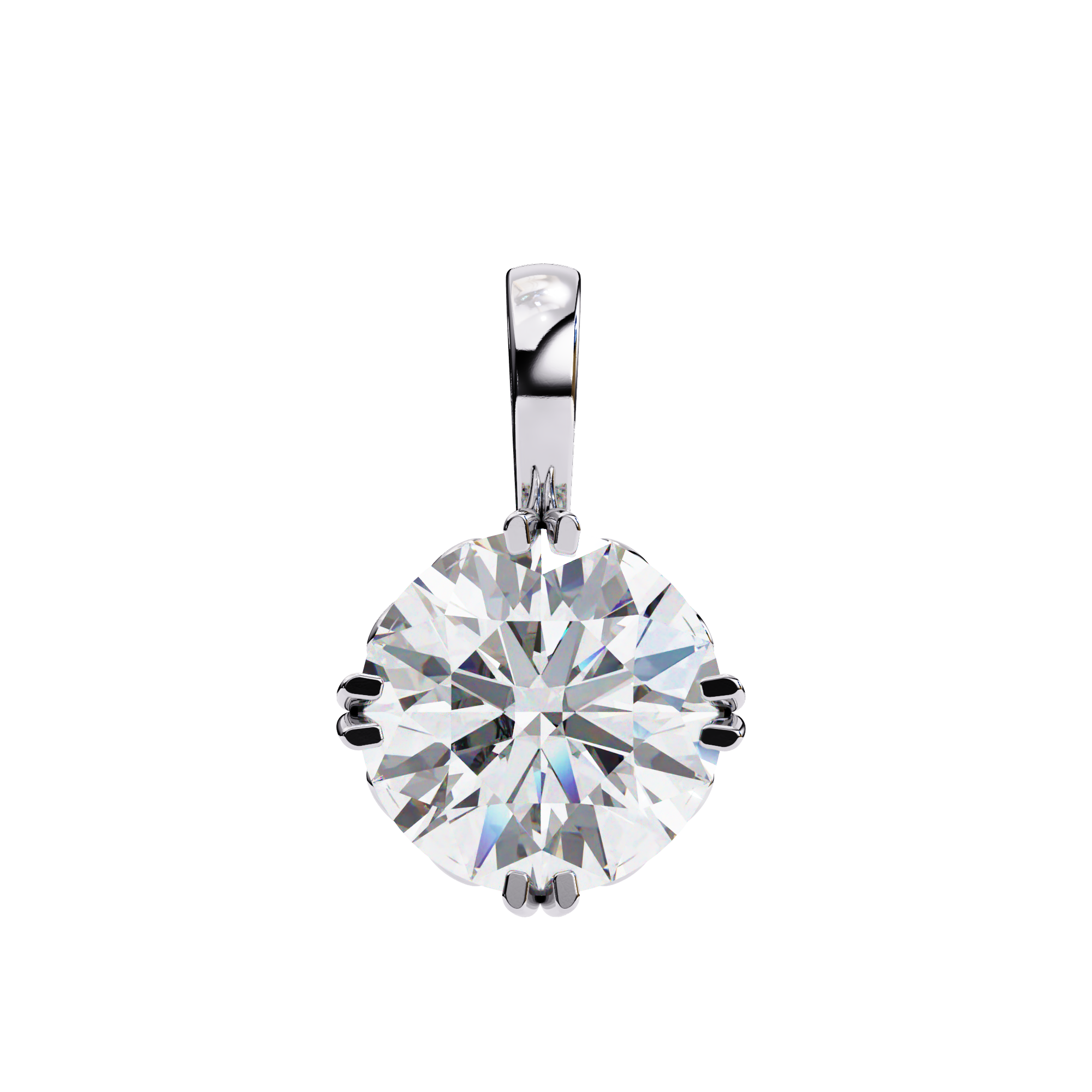Cirevanna Round Scrollwork Solitaire Pendant