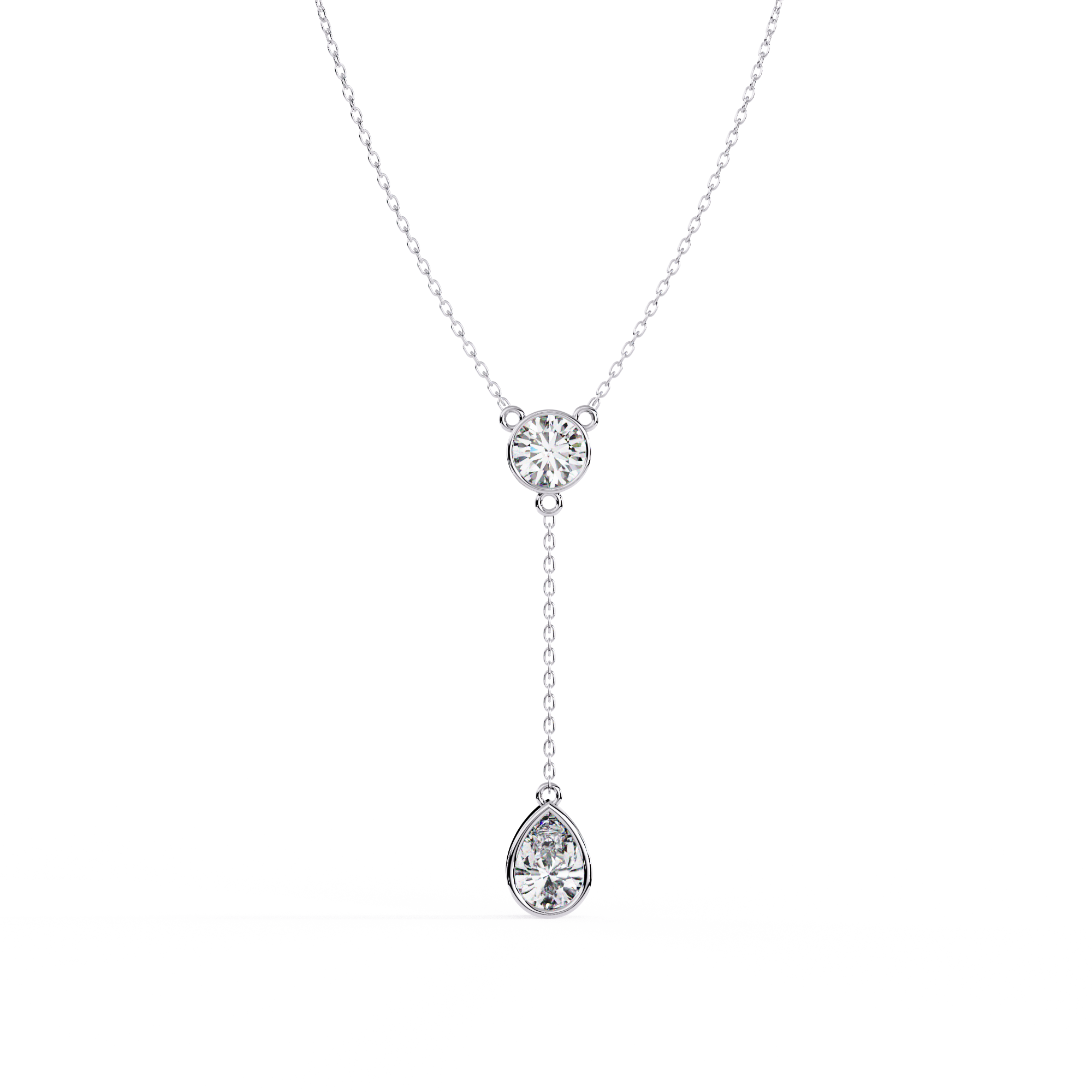 Cavessara Round & Pear Y-Drop Necklace
