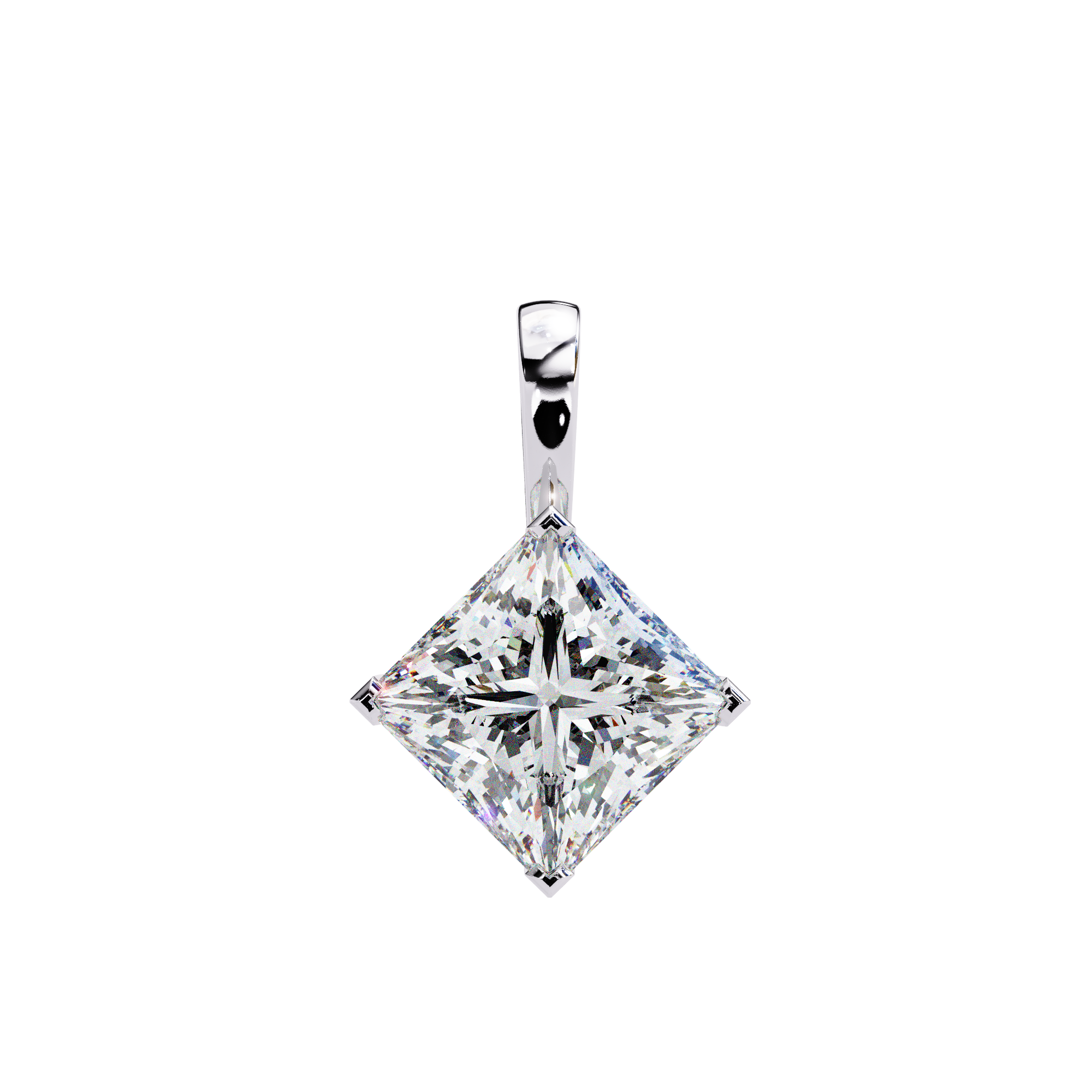 Kalyzelle Square Sculptural Solitaire Pendant