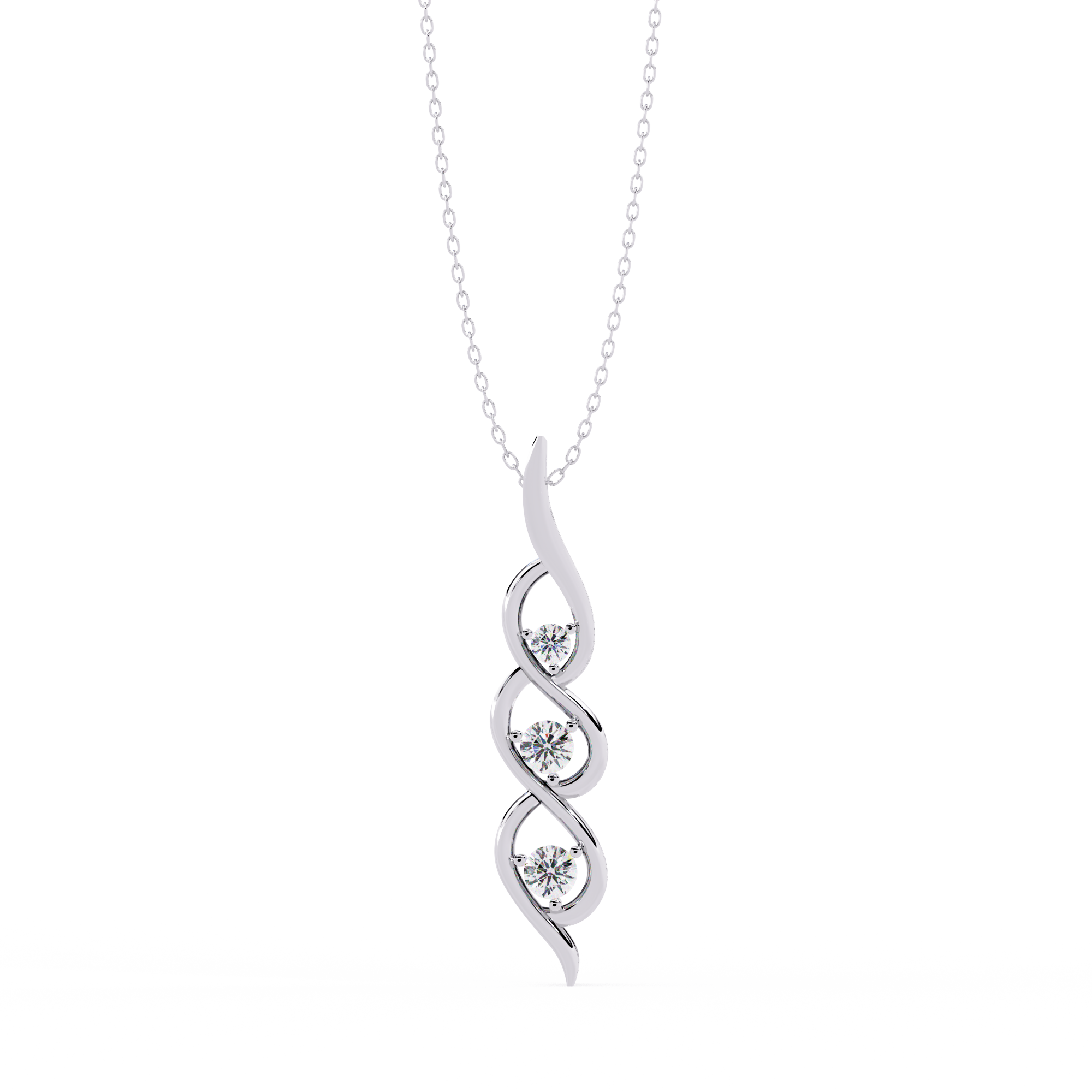 Zelvienne Triple-Twist Three-Stone Necklace